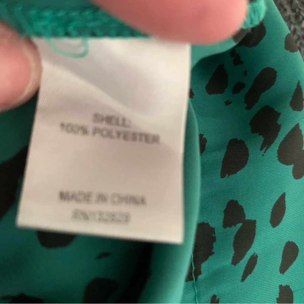 L'Academie Womens Small Spotted Animal Print Teal & Black Satin Tulip Mini Skirt